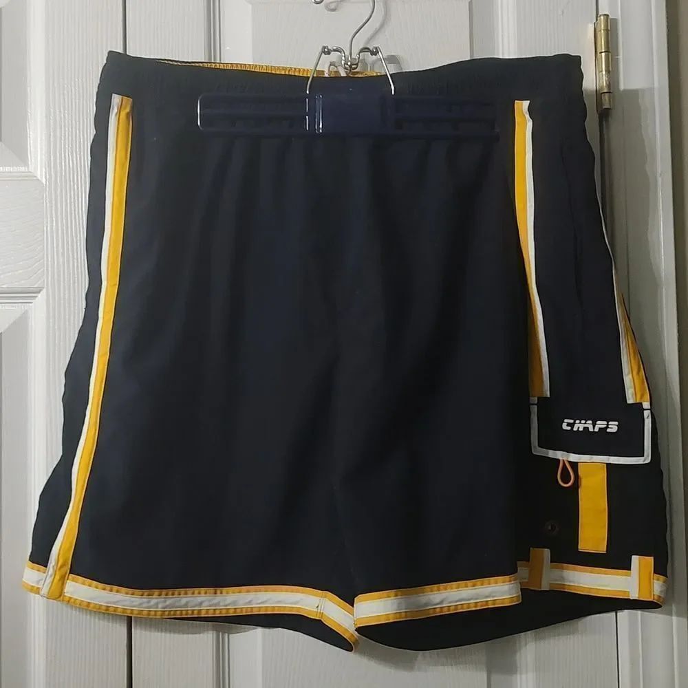 Chaps navy yellow swim trunk shorts Sz XL NWOT